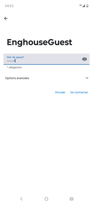Saisissez le mot de passe du Wi-Fi et sélectionnez Se connecter