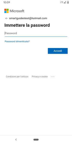 Inserisci la tua password e seleziona Accedi