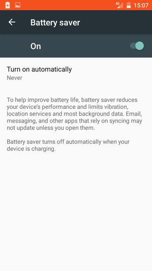 Turn Battery saver on