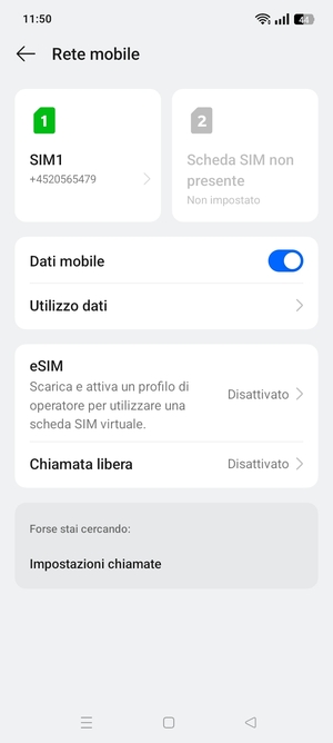 Seleziona eSIM