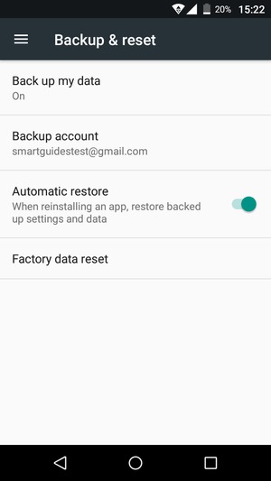 Select Backup account
