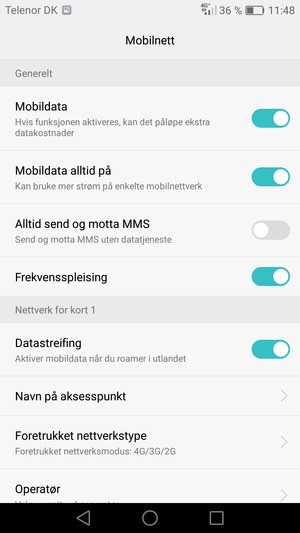 Slå Datastreifing på eller av