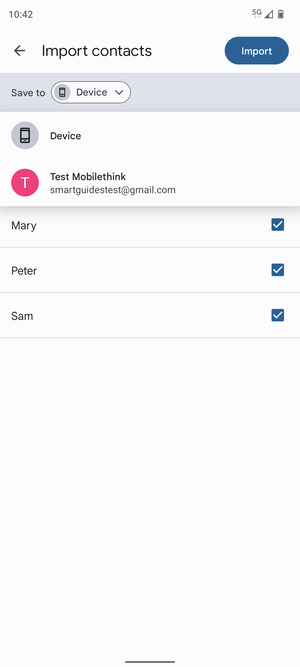 Select your Google account