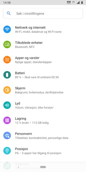 Velg Nettverk og internett