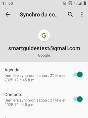 Assurez-vous que Contacts est sélectionné