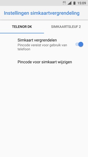 Selecteer Public en Pincode voor simkaart wijzigen