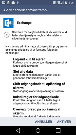 Vælg AKTIVER