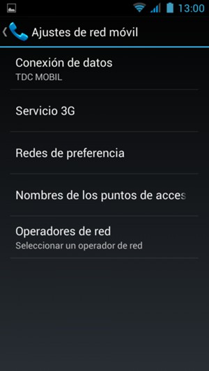Seleccione Servicio 3G