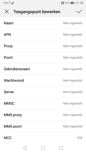 Voer internetgegevens in