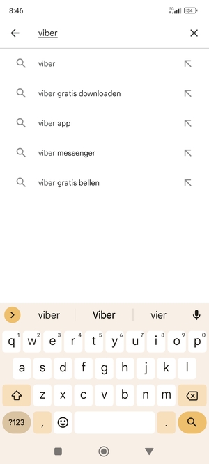 Voer de app-naam in en selecteer Zoeken
