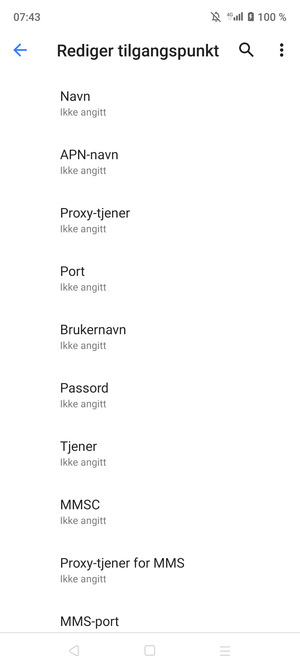 Skriv inn internett-informasjon