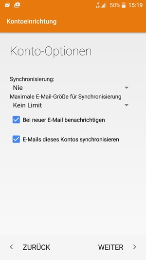 Wählen Sie WEITER