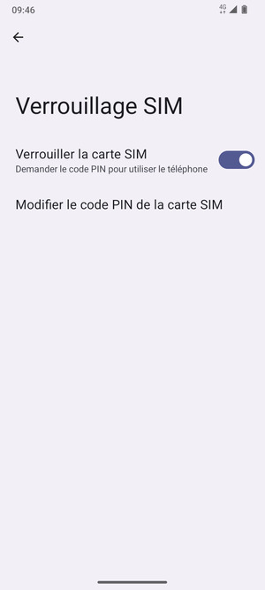 Sélectionnez Modifier le code PIN de la carte SIM