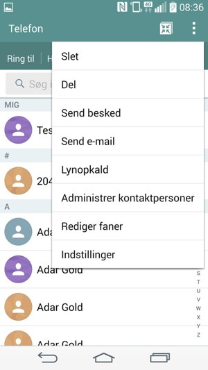 Vælg Administrer kontaktpersoner