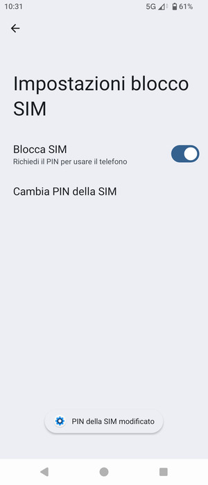 Il tuo PIN della SIM è stato modificato