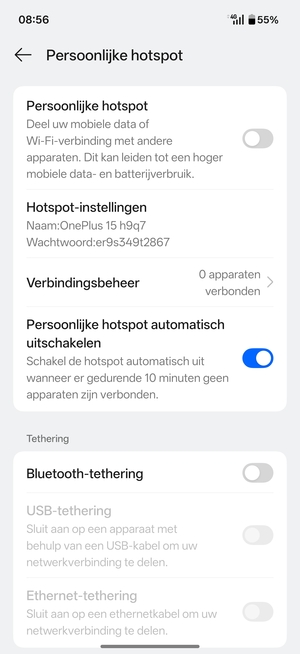 Selecteer Hotspot-instellingen