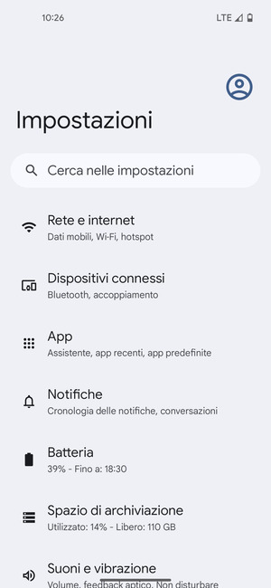 Seleziona Rete e internet