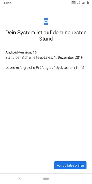 Falls Ihr Handy aktualisiert ist, wird Ihnen der folgende Bildschirm angezeigt