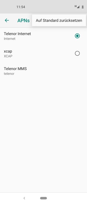 Wählen Sie Auf Standard zurücksetzen