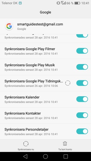 Kontrollera att Synkronisera Kontakter är valt