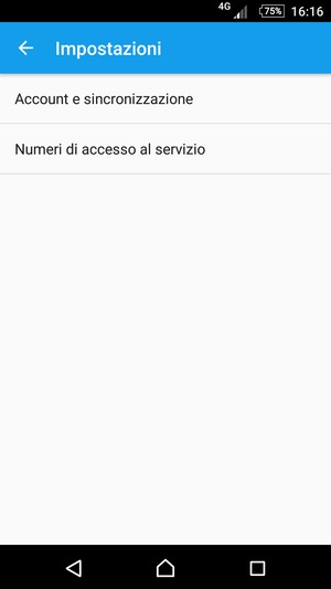 Seleziona Account e sincronizzazione