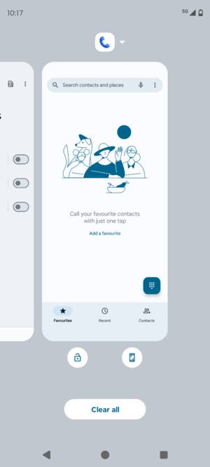 Select Clear all to close all running apps