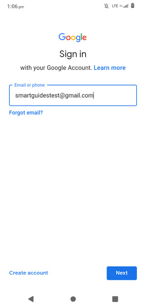 Enter your email address and select Next