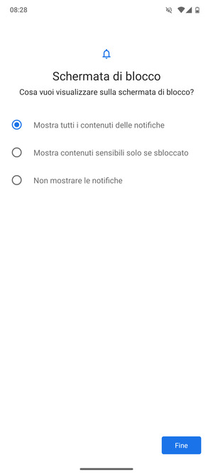 Seleziona la tua opzione preferita e poi Fine