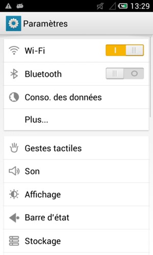 Sélectionnez Wi-Fi