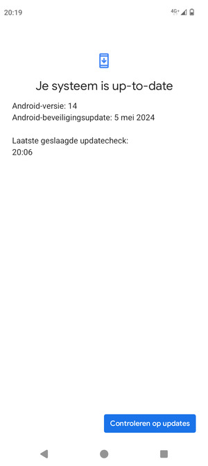 Als uw telefoon up-to-date is, zult u het volgende scherm zien