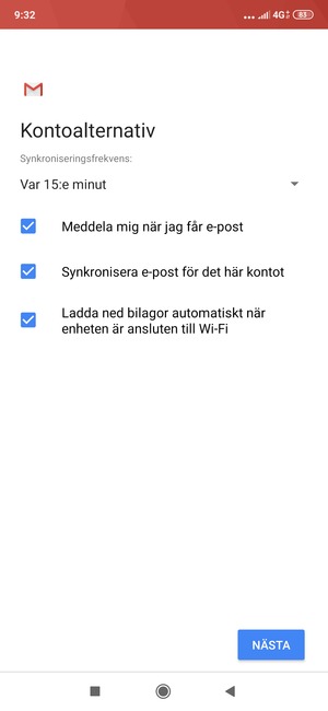 Välj NÄSTA