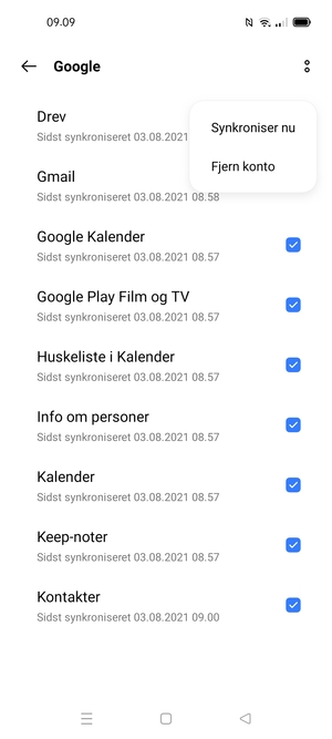 Vælg Synkroniser nu