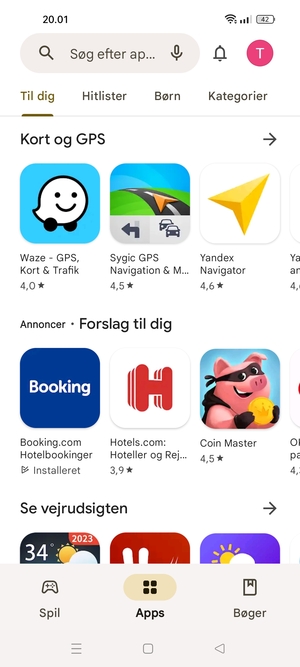 Vælg søgefeltet