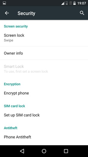 Select Set up SIM card lock