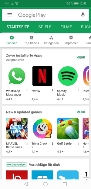 Wählen Sie die Suchleiste