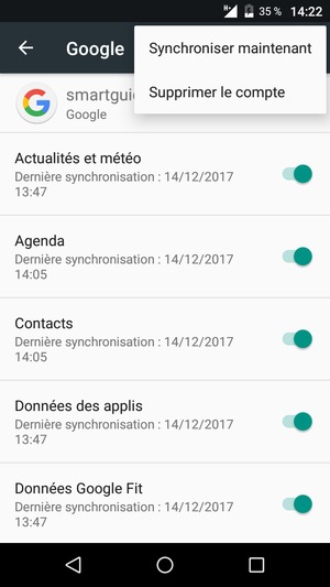 Sélectionnez Synchroniser maintenant