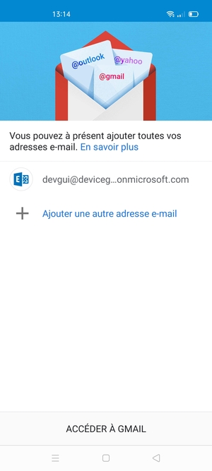 Sélectionnez ACCÉDER À GMAIL