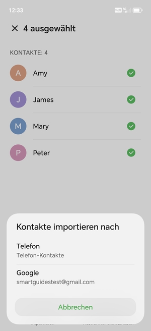 Wählen Sie Ihr Google Konto