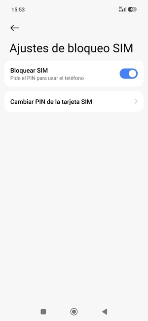 Seleccione Cambiar PIN de la tarjeta SIM
