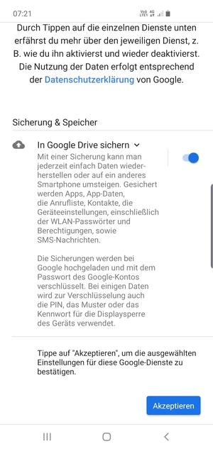 Wählen Sie Akzeptieren