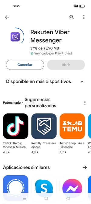 Espere a que el proceso de instalación finalice