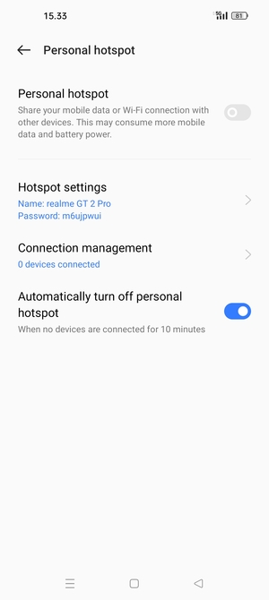 Select Hotspot settings