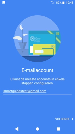 Voer uw Gmail adres in en selecteer VOLGENDE