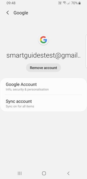 Select Sync account