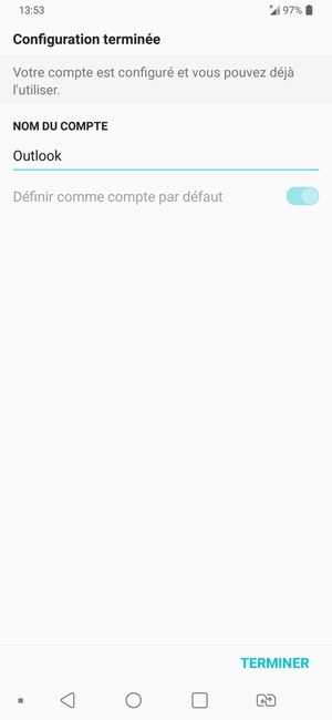 Donnez un nom à votre compte et sélectionnez TERMINER