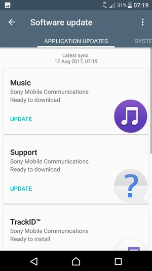 Select SYSTEM UPDATES