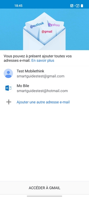 Sélectionnez ACCÉDER À GMAIL