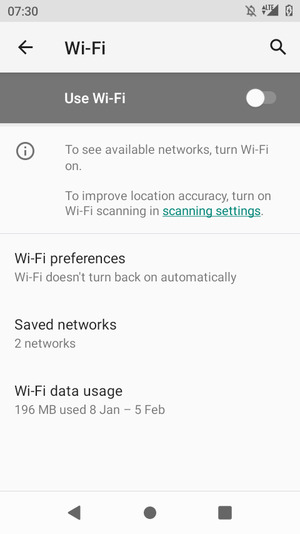 Turn Use Wi-Fi on