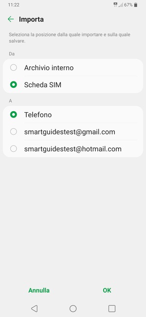 Seleziona Scheda SIM
