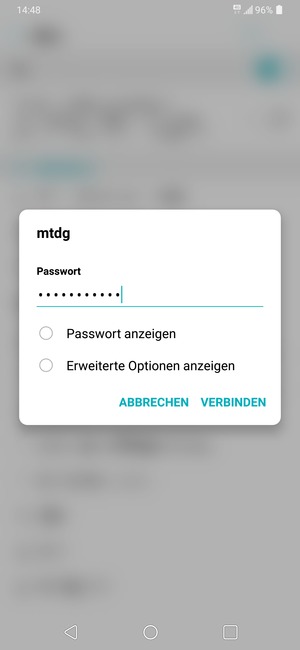Geben Sie das WLAN-Passwort ein und wählen Sie VERBINDEN